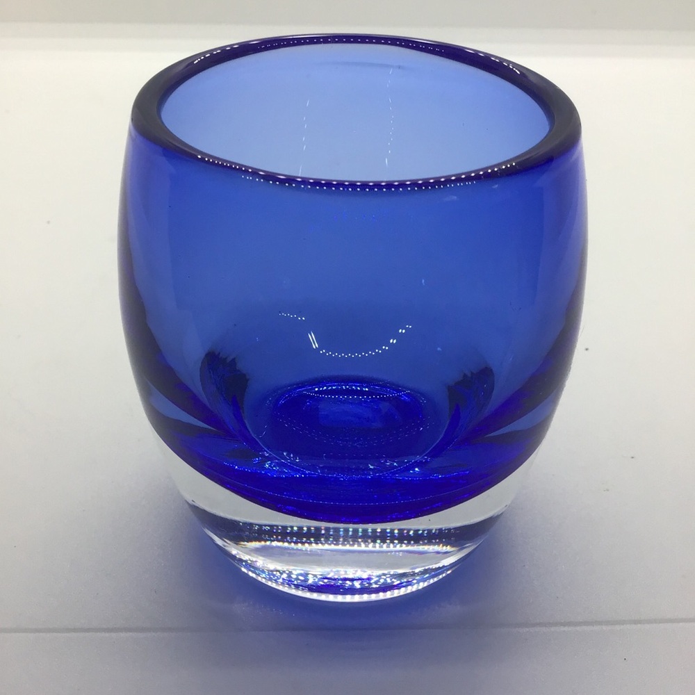 Crate & Barrel Cobolt Blue Glass Votive Candle Holder DIVA Made in Poland - Picture 7 of 7